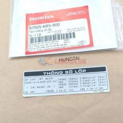 Tem thông số lốp, hộp xích sên cacte xe WAVE ALPHA, ZX... zin Honda 87505-KRS-900