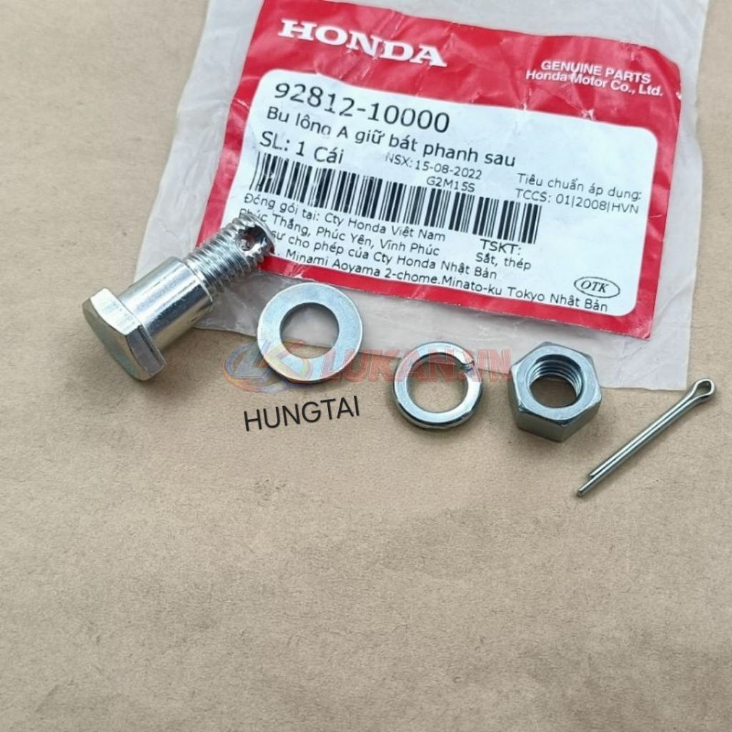 Bộ ốc bắt cây pass Y giữ má phanh trên WAVE, FUTURE.... zin Honda 92812-10000 - Ảnh 3