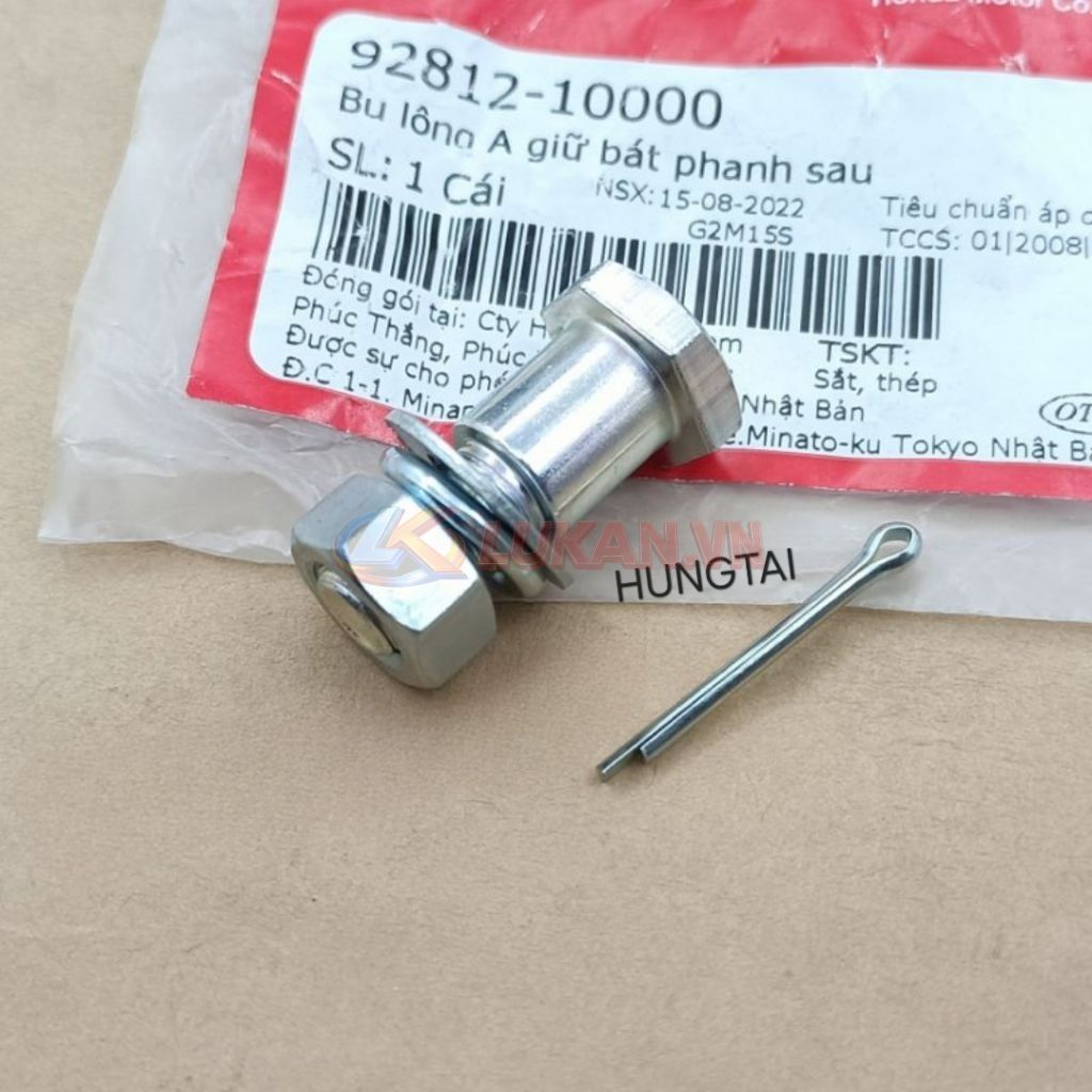 Bộ ốc bắt cây pass Y giữ má phanh trên WAVE, FUTURE.... zin Honda 92812-10000 - Ảnh 4
