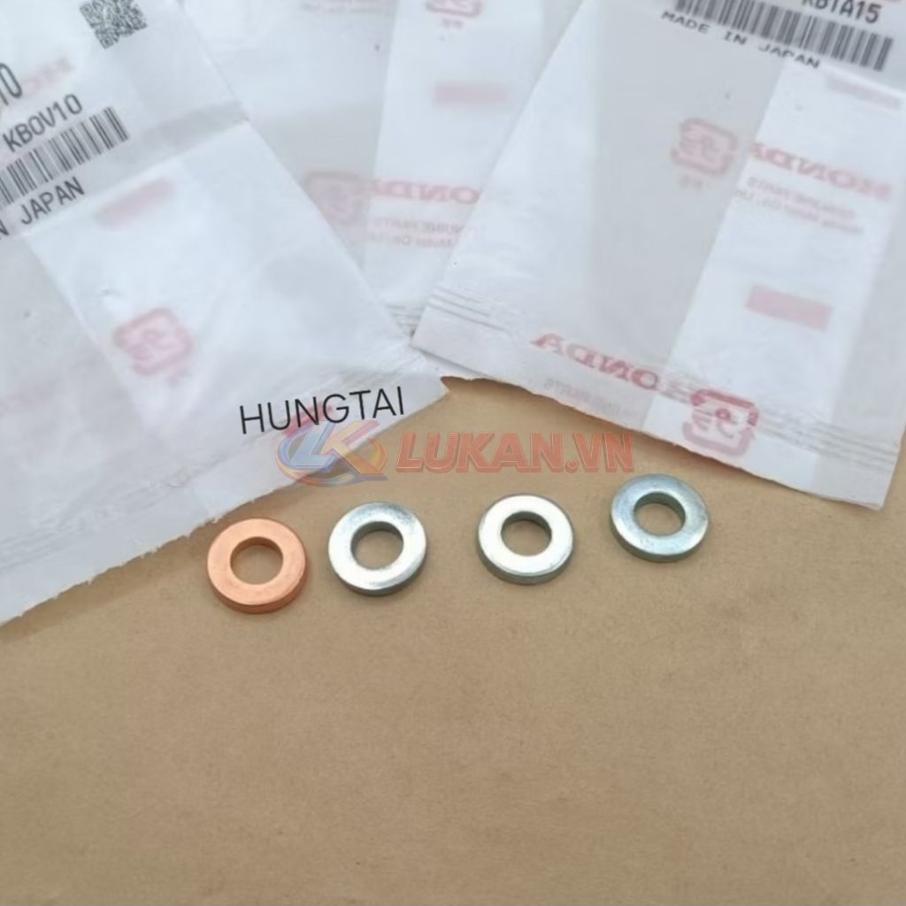 4 đệm, lông đền đầu bò quylat xe DREAM, WAVE... zin Honda Japan 90442-GF6-010 - Ảnh 4