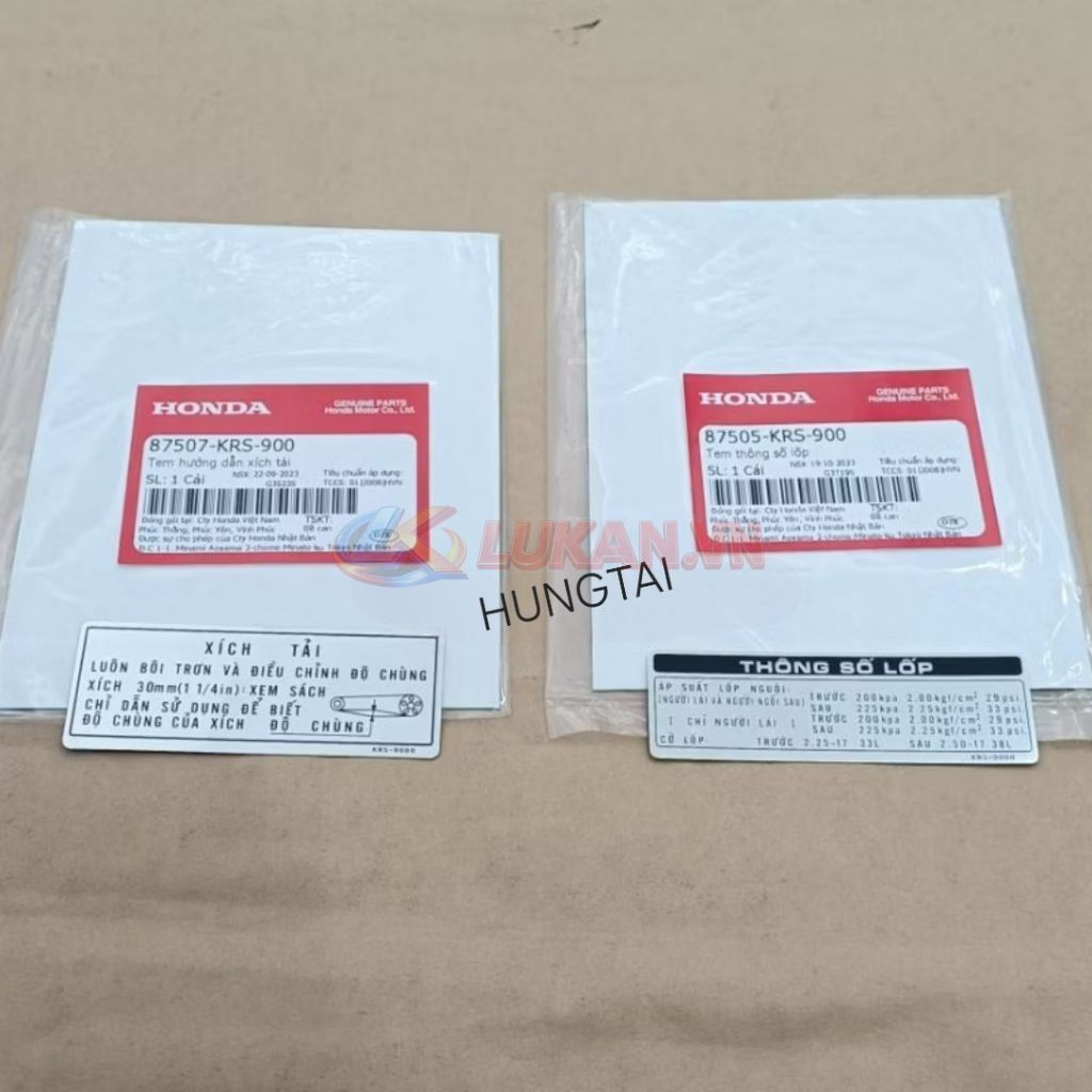 2 Tem thông số hộp bọc xích, sên cacte WAVE ALPHA, ZX zin Honda 87507-KRS-900, 87505-KRS-900 - Ảnh 2