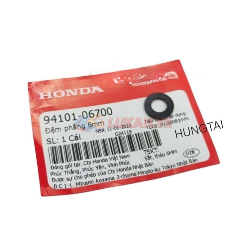 Đệm phẳng, lông đền nhựa dè đuôi xe DREAM... 6mm zin 94101-06700 - Ảnh 4