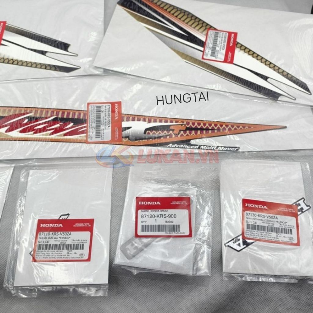 Bộ tem dán xe WAVE ALPHA + màu nâu zin chính hãng Honda - Ảnh 2