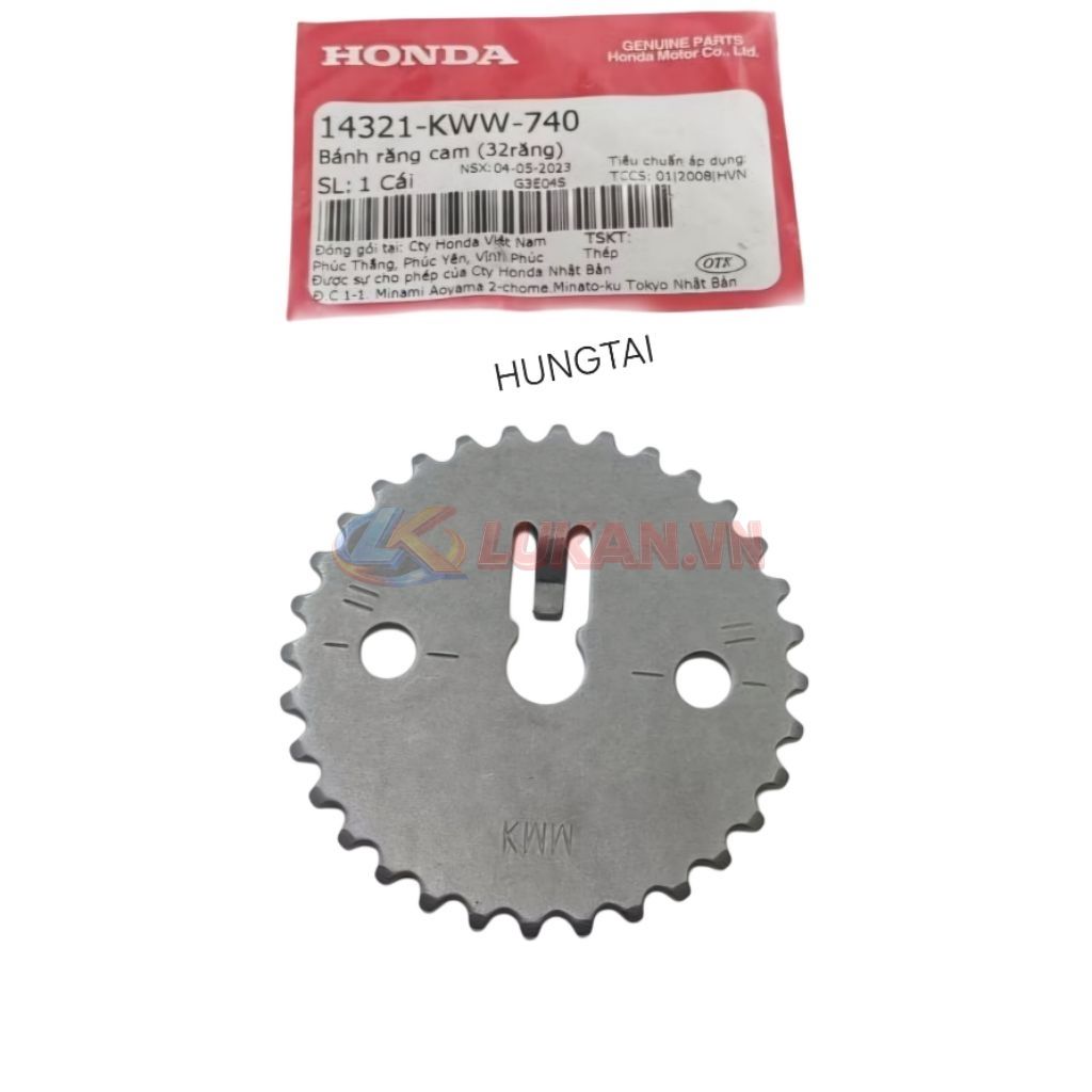 Nhông dĩa bánh răng cam WAVE S110, RSX, BLADE... 1 lỗ zin 14321-KWW-740 - Ảnh 4