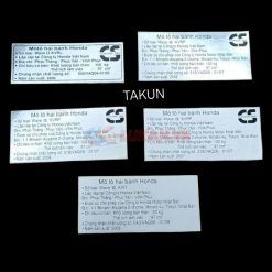 Tem thông số hộp xích, gắp cacte WAVE A, ALPHA 2006-2009 .Tem năm sản xuất