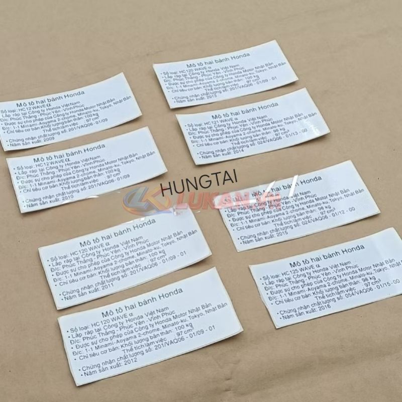 Tem thông số Cacte, Hộp xích WAVE A, ALPHA 100, 2009-2016 năm sản xuất - Ảnh 2