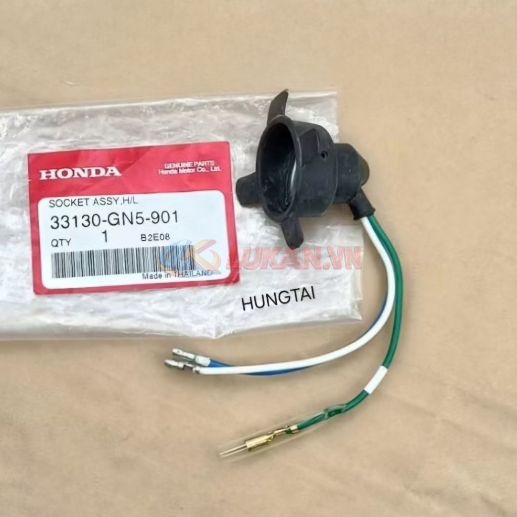 Dây điện, giắc đuôi chóa đèn pha xe DREAM zin Honda Thái 33130-GN5-901 - Ảnh 2