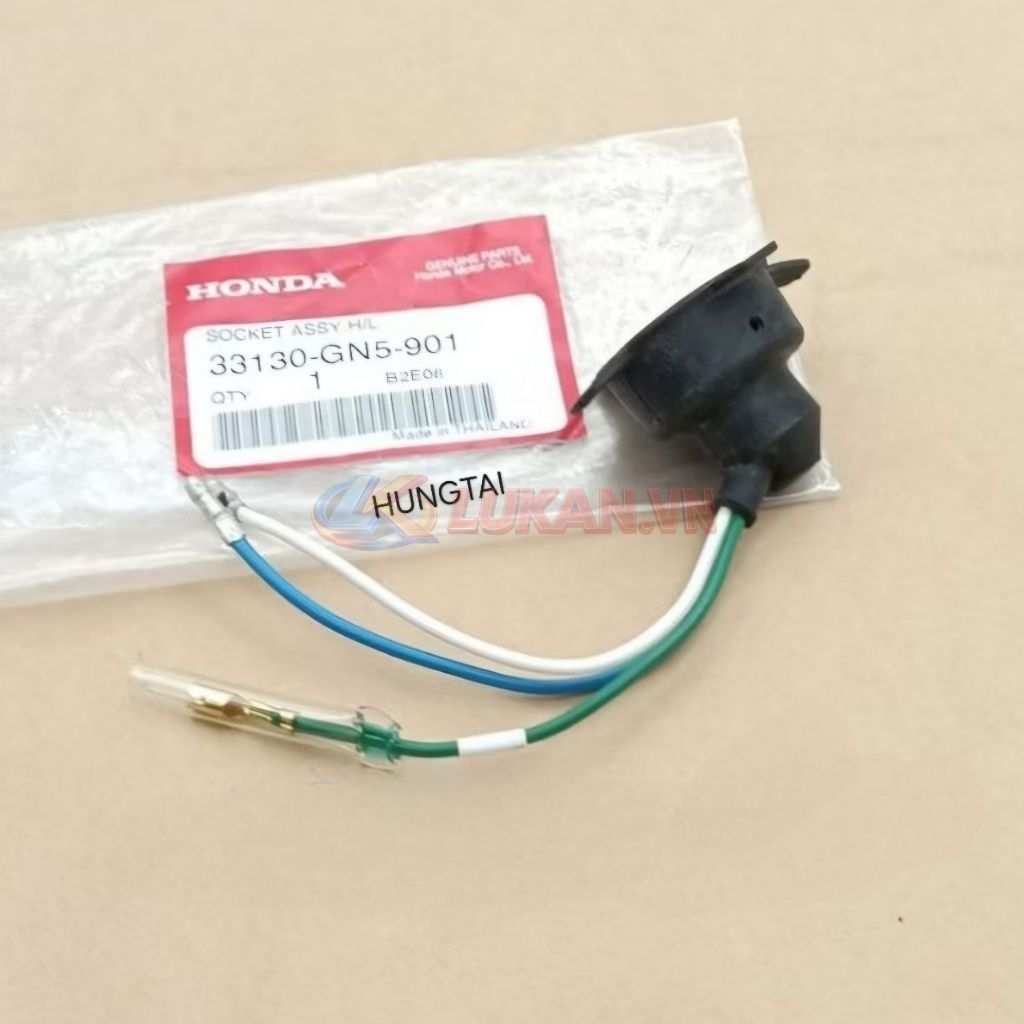 Dây điện, giắc đuôi chóa đèn pha xe DREAM zin Honda Thái 33130-GN5-901 - Ảnh 4