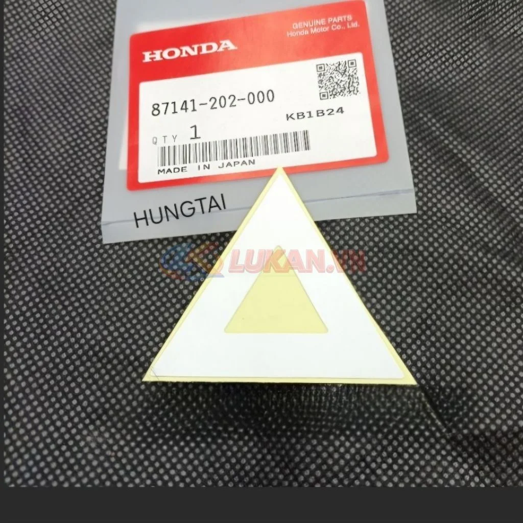 Tem tam giác dán nhựa dè đuôi sau xe máy Honda zin. chắn bùn sau 87141-202-000 - Ảnh 3