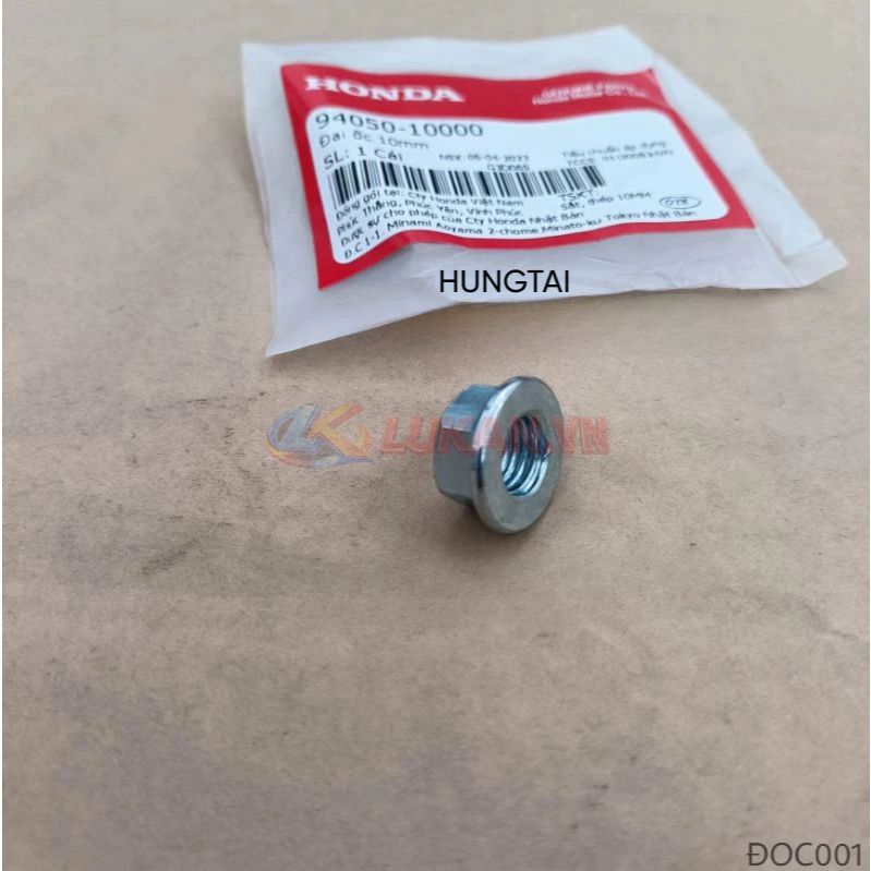 Đai ốc 10mm, tán cốt càng gắp, gấp DREAM, WAVE, FUTURE... zin Honda 94050-10000 - Ảnh 3