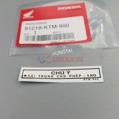 Tem thông số, chú ý tải trọng xe FUTURE 2, NEO, X 125.... zin 81218-KTM-900