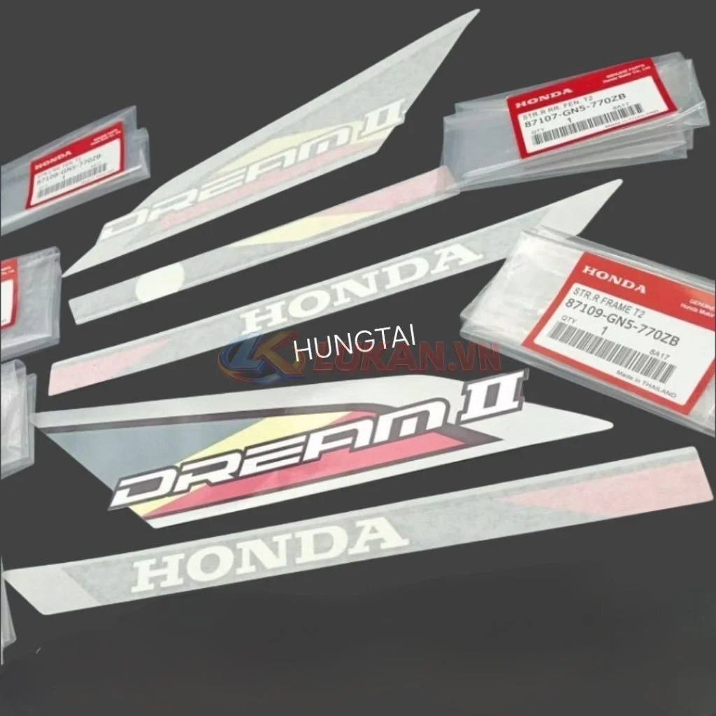 Bộ tem hồng chữ lớn xe DREAM Thái 3M zin chính hãng Honda - Ảnh 3