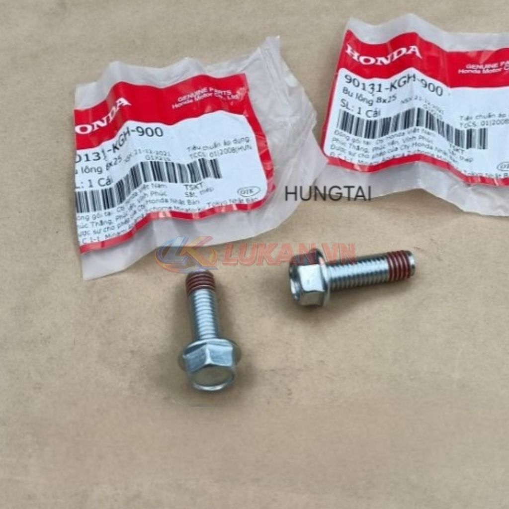 1 ốc bắt heo dầu phanh, thắng WAVE, FUTURE, WINNER... zin bu lông 8x25 90131-KGH-900 - Ảnh 3