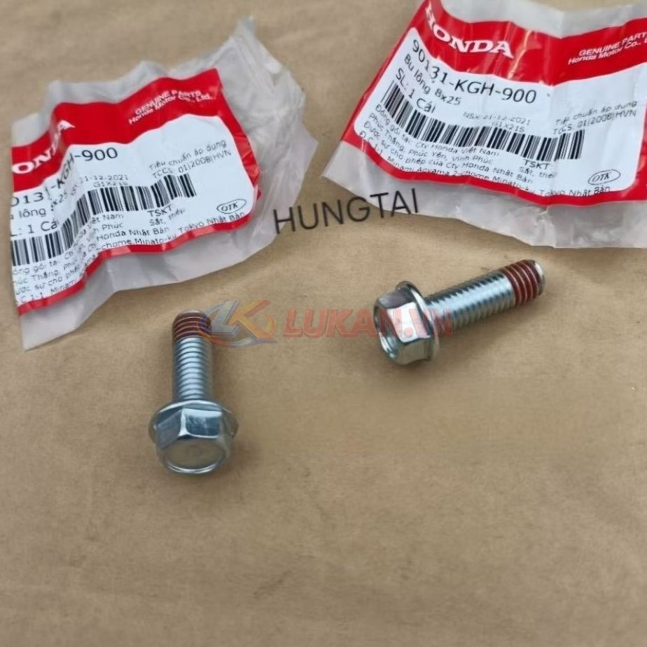 1 ốc bắt heo dầu phanh, thắng WAVE, FUTURE, WINNER... zin bu lông 8x25 90131-KGH-900 - Ảnh 2