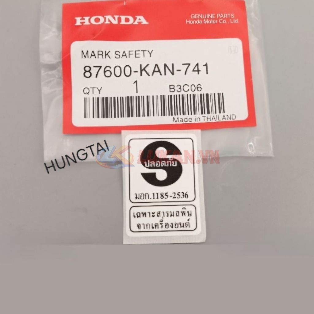 Tem chữ S đen dán sườn xe DREAM, WAVE Thái... thông số zin Honda - Ảnh 2