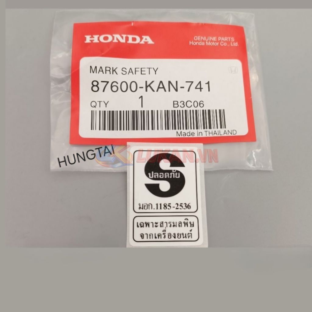 Tem chữ S đen dán sườn xe DREAM, WAVE Thái... thông số zin Honda - Ảnh 3