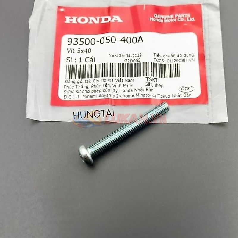 Ốc, vít bắt cùm công tắc xe DREAM zin Honda 5x40 93500-050-400A - Ảnh 3