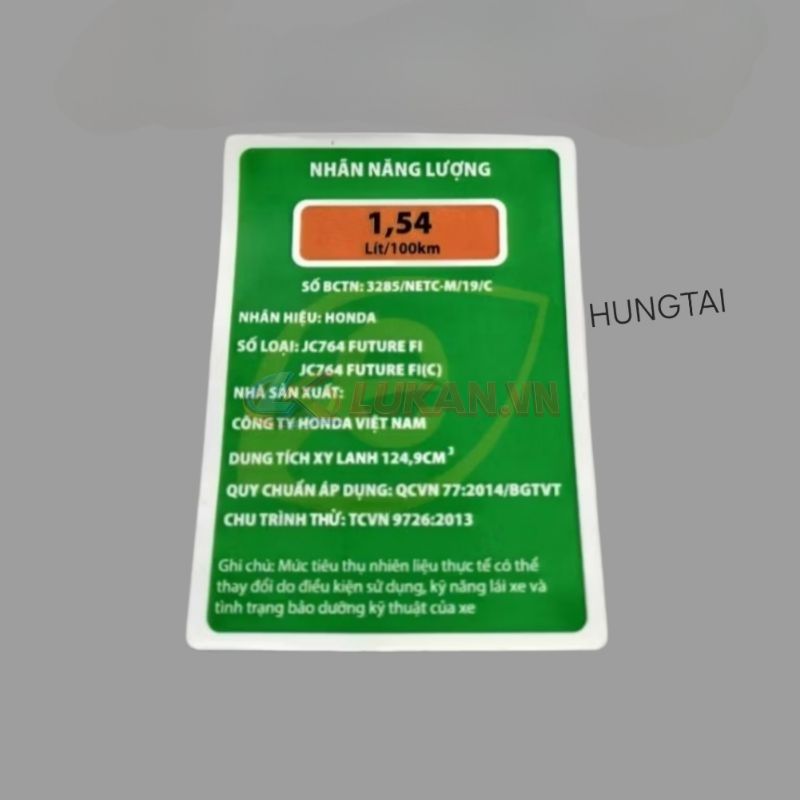 Tem xanh, nhãn năng lượng FUTURE MẬP, LED 125. thông số zin Honda - Ảnh 3