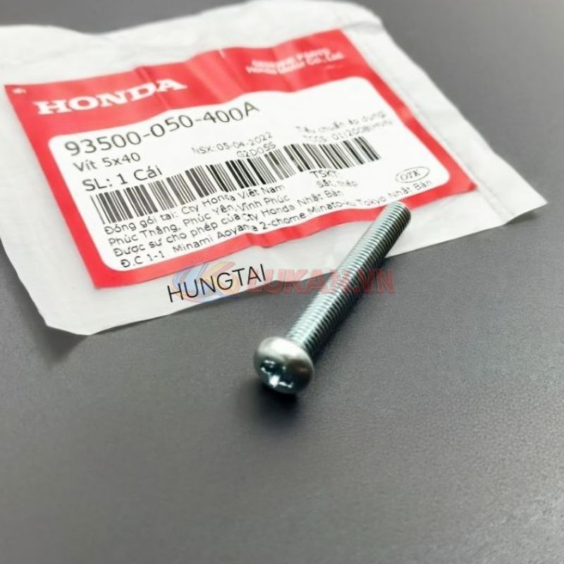 Ốc, vít bắt cùm công tắc xe DREAM zin Honda 5x40 93500-050-400A - Ảnh 2