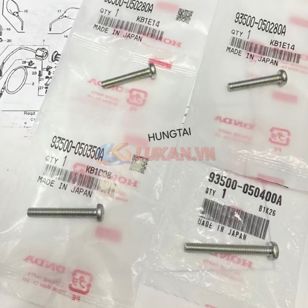 Bộ 4 ốc vít bắt cùm công tắc điện xe DREAM zin chính hãng - Ảnh 5