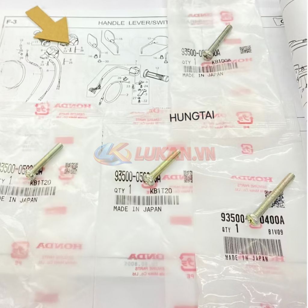 Bộ 4 ốc vít bắt cùm công tắc điện xe DREAM zin chính hãng - Ảnh 7