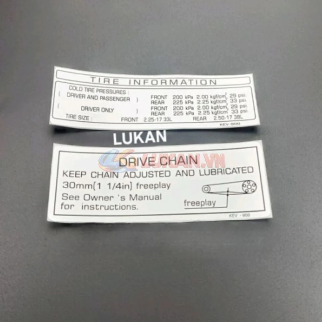 2 tem thông số hộp xích, sên cacte xe DREAM Lùn, WAVE Thái....