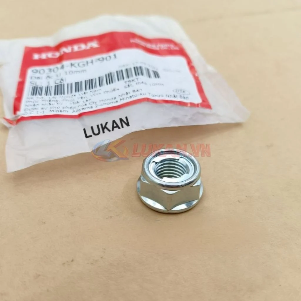 Đai ốc 10mm tán sọ khỉ, cổ chảng ba DREAM, WAVE, FUTURE... zin Honda 30304-KGH-901 - Ảnh 2