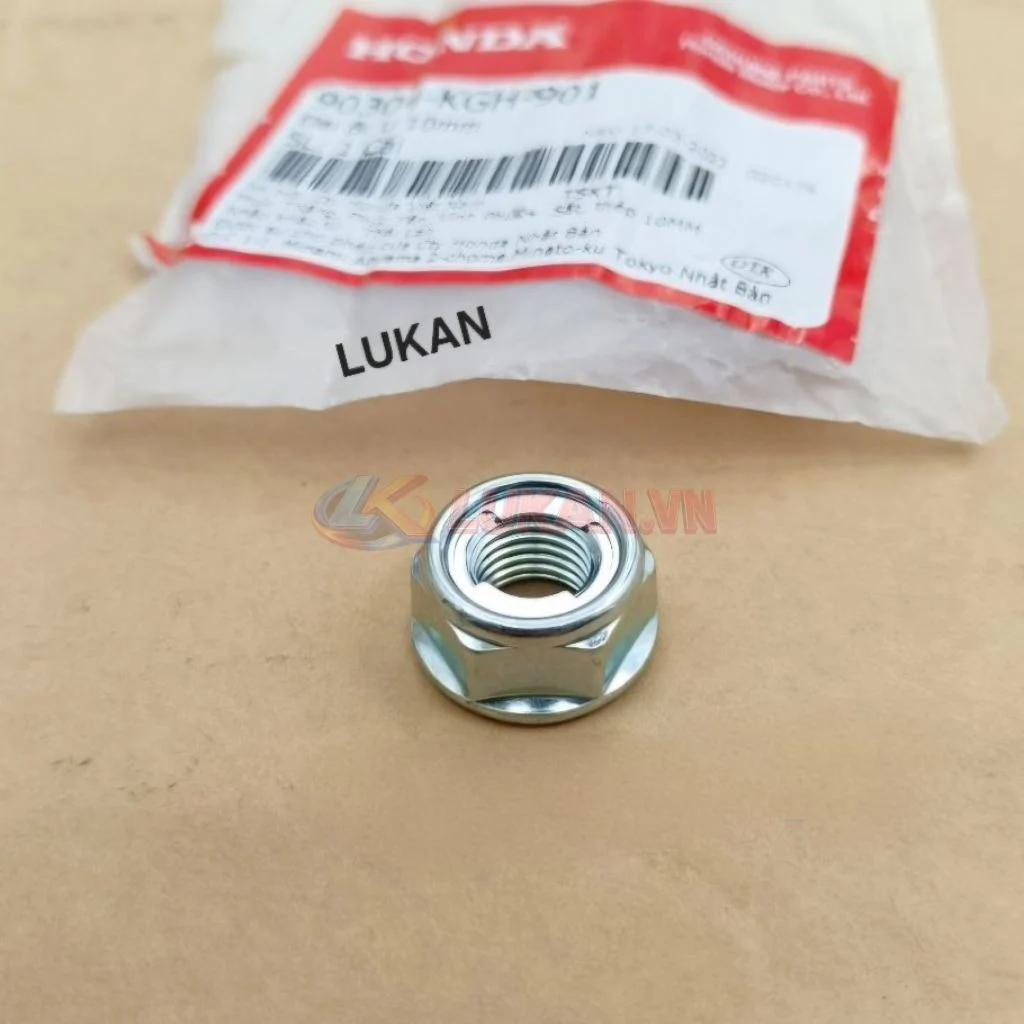 Đai ốc 10mm tán sọ khỉ, cổ chảng ba DREAM, WAVE, FUTURE... zin Honda 30304-KGH-901