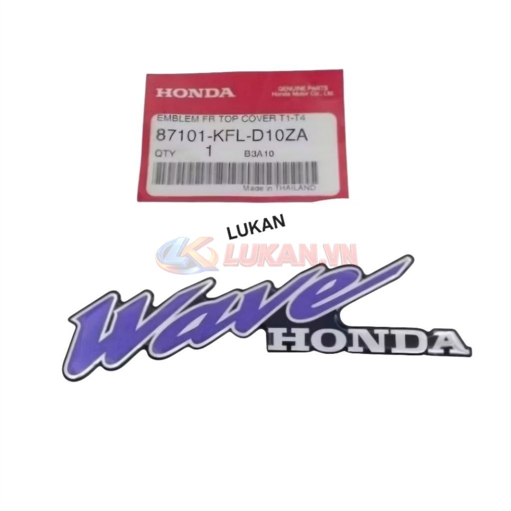 Tem logo nổi nhựa mặt nạ xe WAVE Thái zin chính hãng 87101-KFL-D10ZA - Ảnh 4