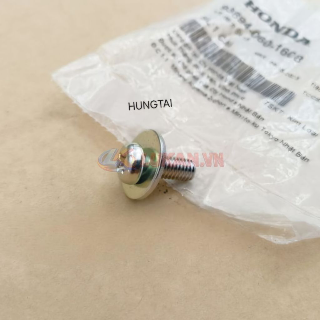 Ốc bắt nhựa hộp bình điện ắc quy xe WAVE, FUTURE... zin vít 6x15 93894-060-1608