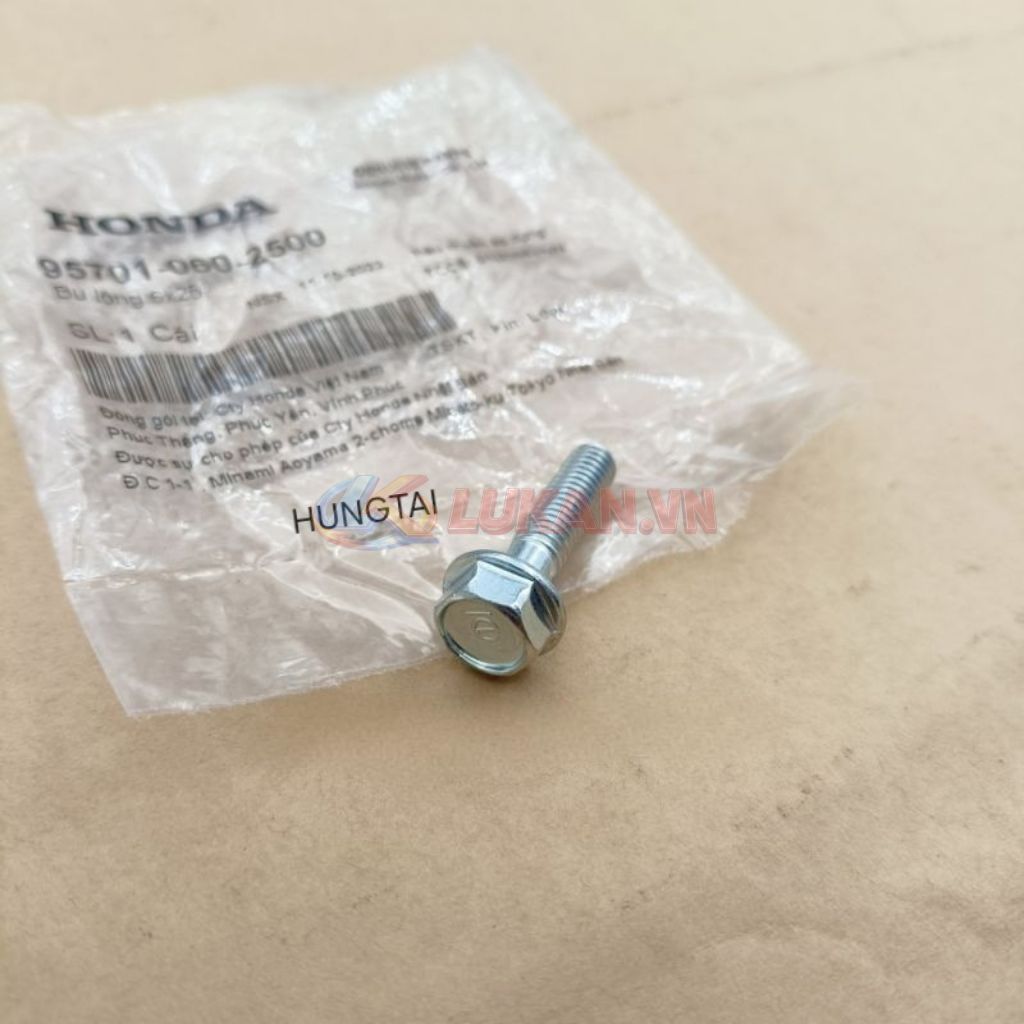 Ốc bắt đuôi đèn hậu WAVE Thái, ALPHA, ZX, FUTURE... zin bu lông 6x25 95701-060-2500 - Ảnh 3