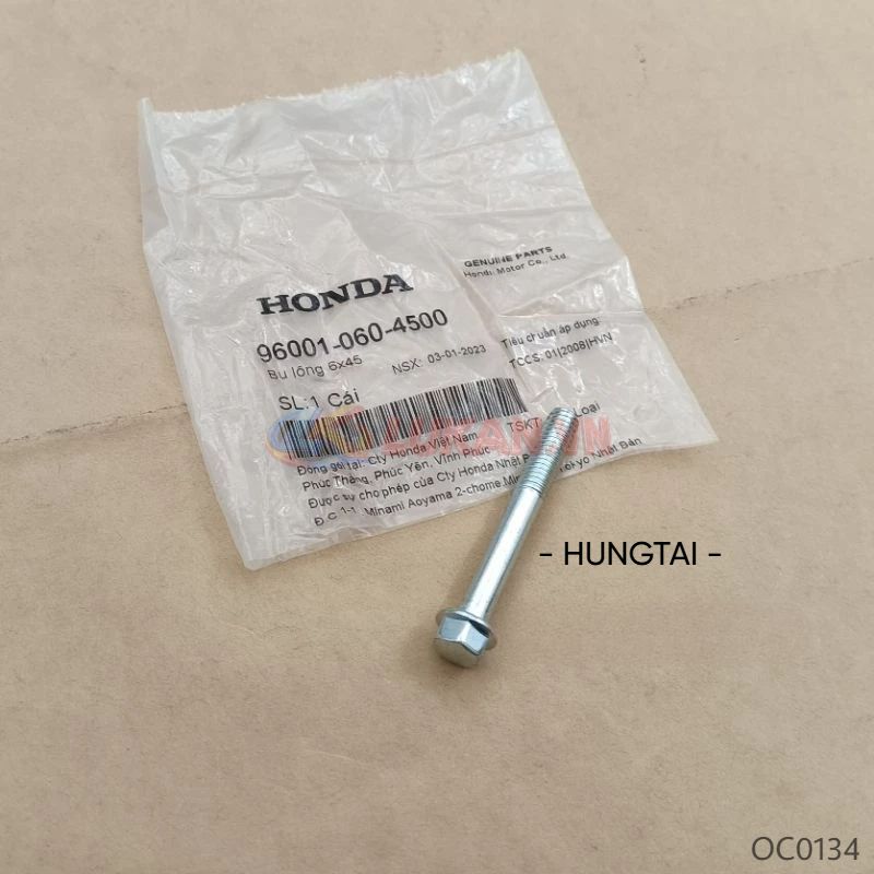 Ốc, bu lông bắt củ motor đề DREAM, WAVE, FUTURE... 6x45 zin 96001-060-4500 - Ảnh 2