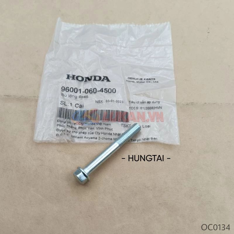 Ốc, bu lông bắt củ motor đề DREAM, WAVE, FUTURE... 6x45 zin 96001-060-4500 - Ảnh 3