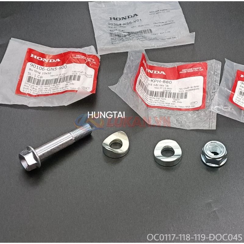 Bộ ốc bắt sọ khỉ, chảng ba tay lái WAVE A, RS, S100, RSX, FUTURE 2, NEO, X.... zin