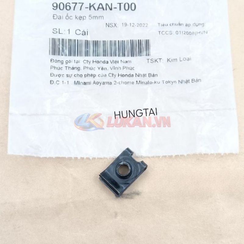 Đai ốc pass kẹp ốp sườn, dàn áo WAVE ALPHA, RS, S100, RSX.... zin 5mm 90677-KAN-T00 - Ảnh 2