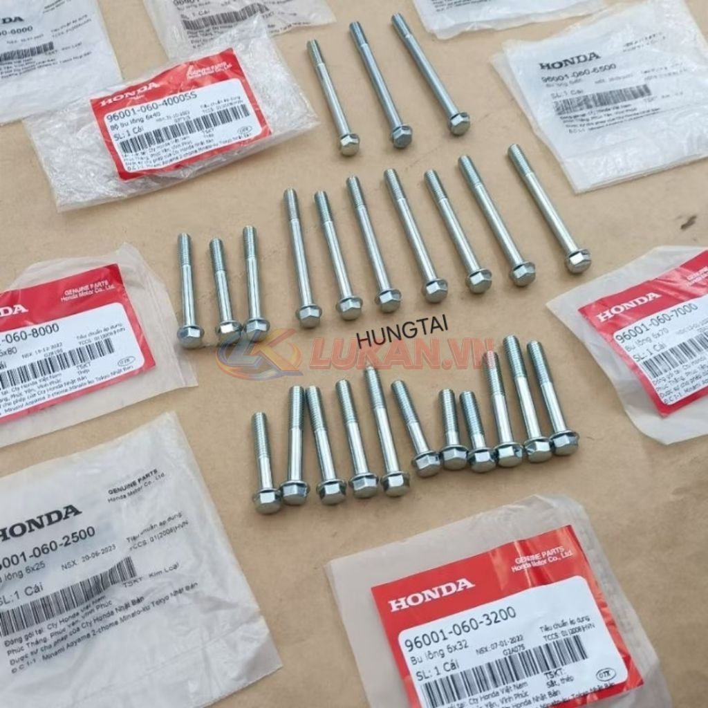 Bộ ốc, bu lông lốc máy DREAM, WAVE, FUTURE... zin Honda 96001-060-3200 - Ảnh 2