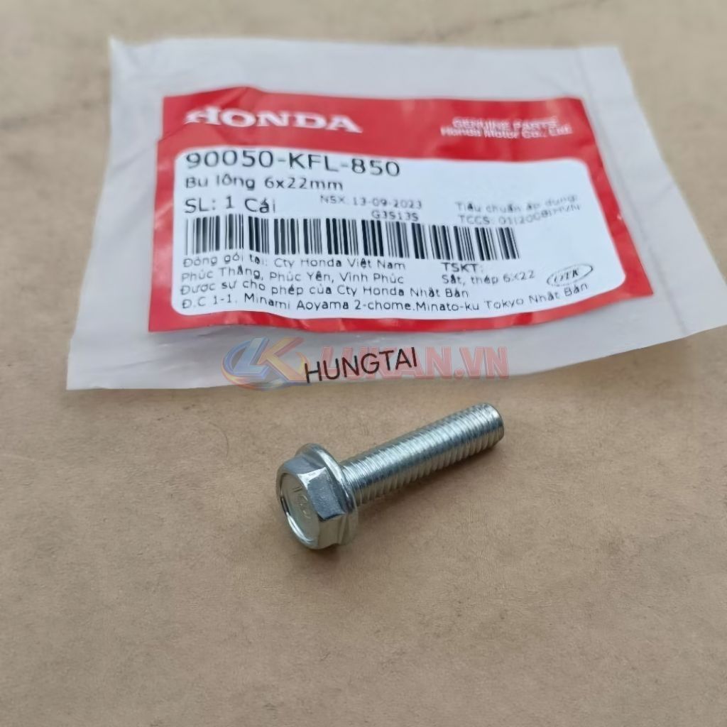 Ốc lò xo, đế nhôm nhông nồi côn DREAM, WAVE, FUTURE.... zin bu lông 6x22 90050-KFL-850 - Ảnh 4