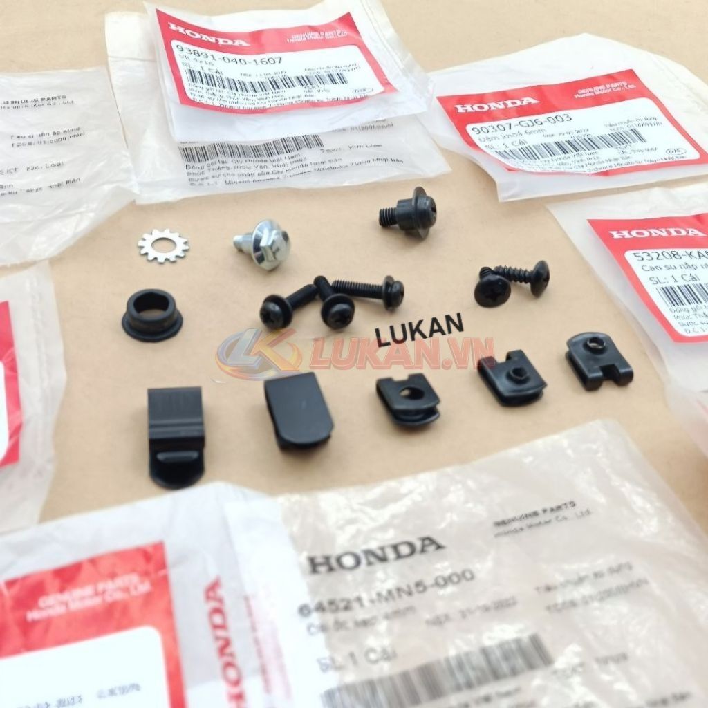 Bộ ốc, vít kẹp nhựa võ đầu đèn WAVE Thái, ALPHA, ZX.... zin Honda - Ảnh 3