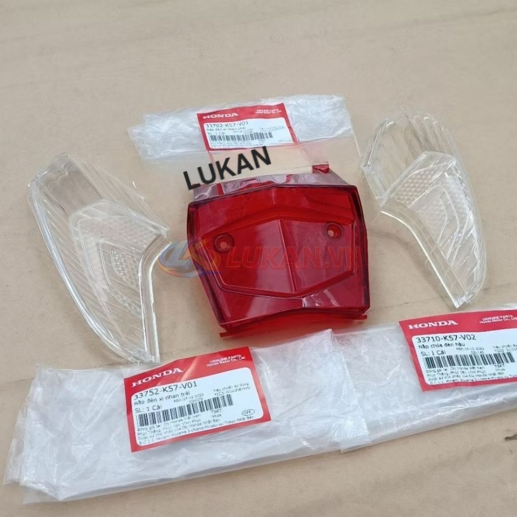 Bộ nắp chụp lái, võ xi nhan đèn hậu WAVE BLADE 110 zin 33752-K57-V01, 33710-K57-V02, 33702-K57-V01 - Ảnh 2