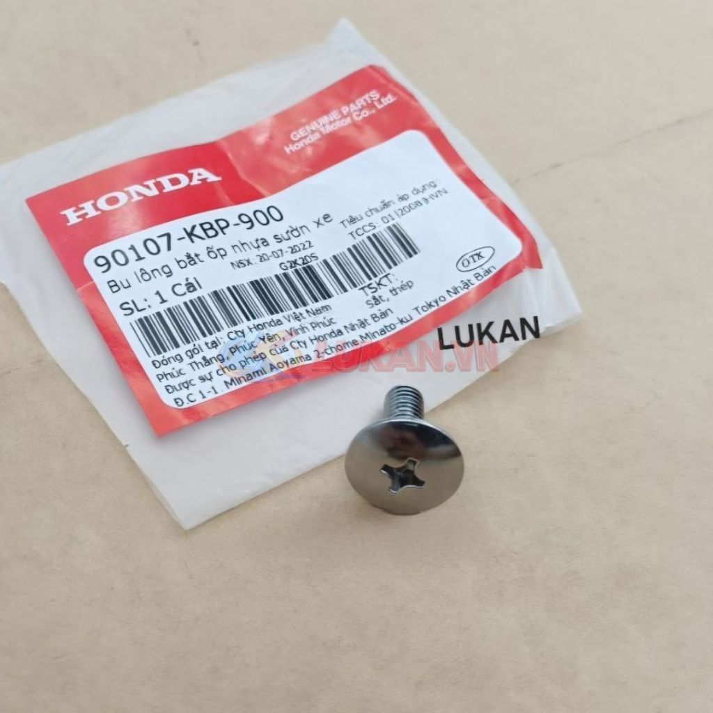 Ốc vít, bu lông bắt ốp nhựa bửng yếm WAVE A, RS, S100... zin Honda 90107-KBP-900 - Ảnh 2