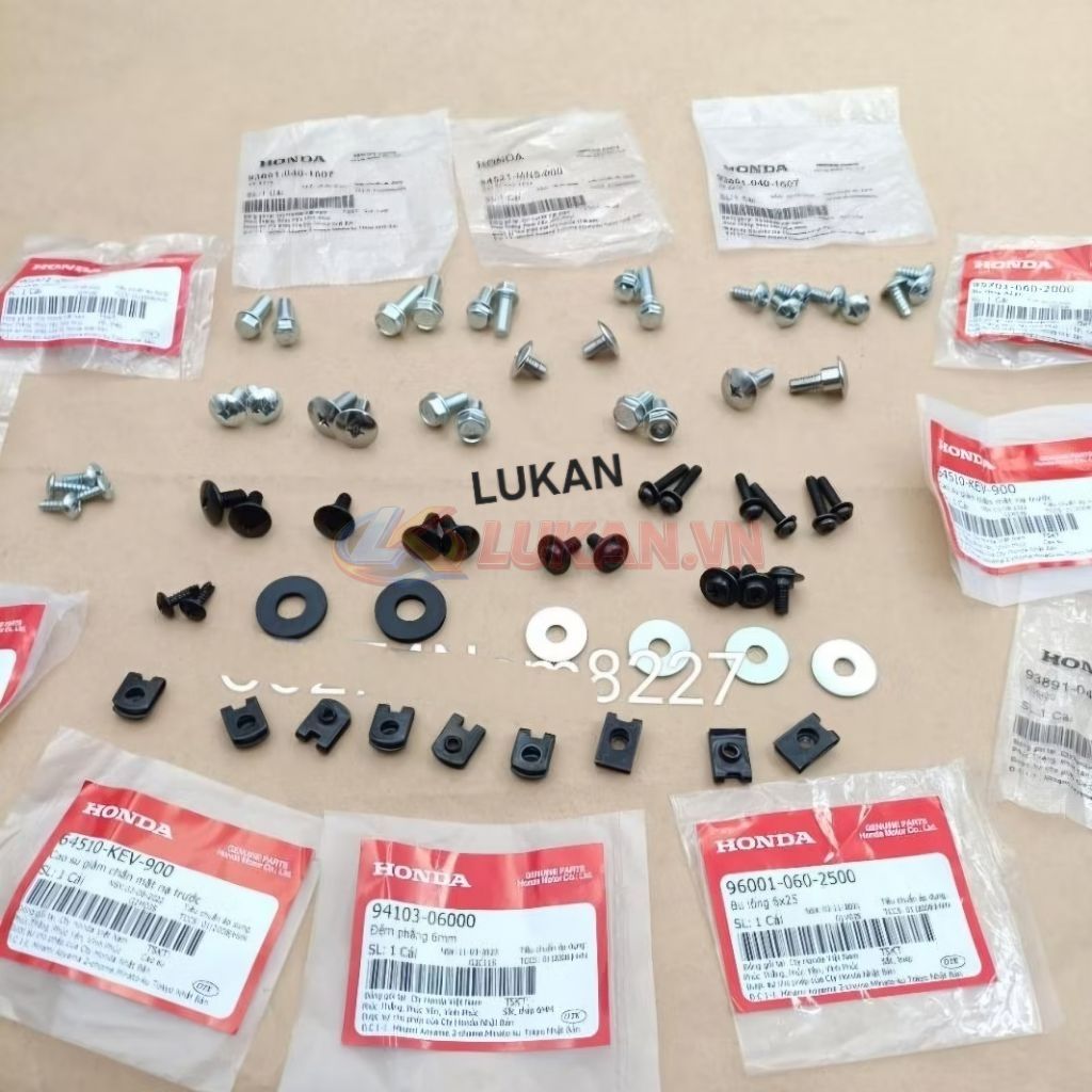 Bộ ốc vít, kẹp bắt nhựa dàn áo WAVE A, RS, S100, RSX 100... zin Honda - Ảnh 2