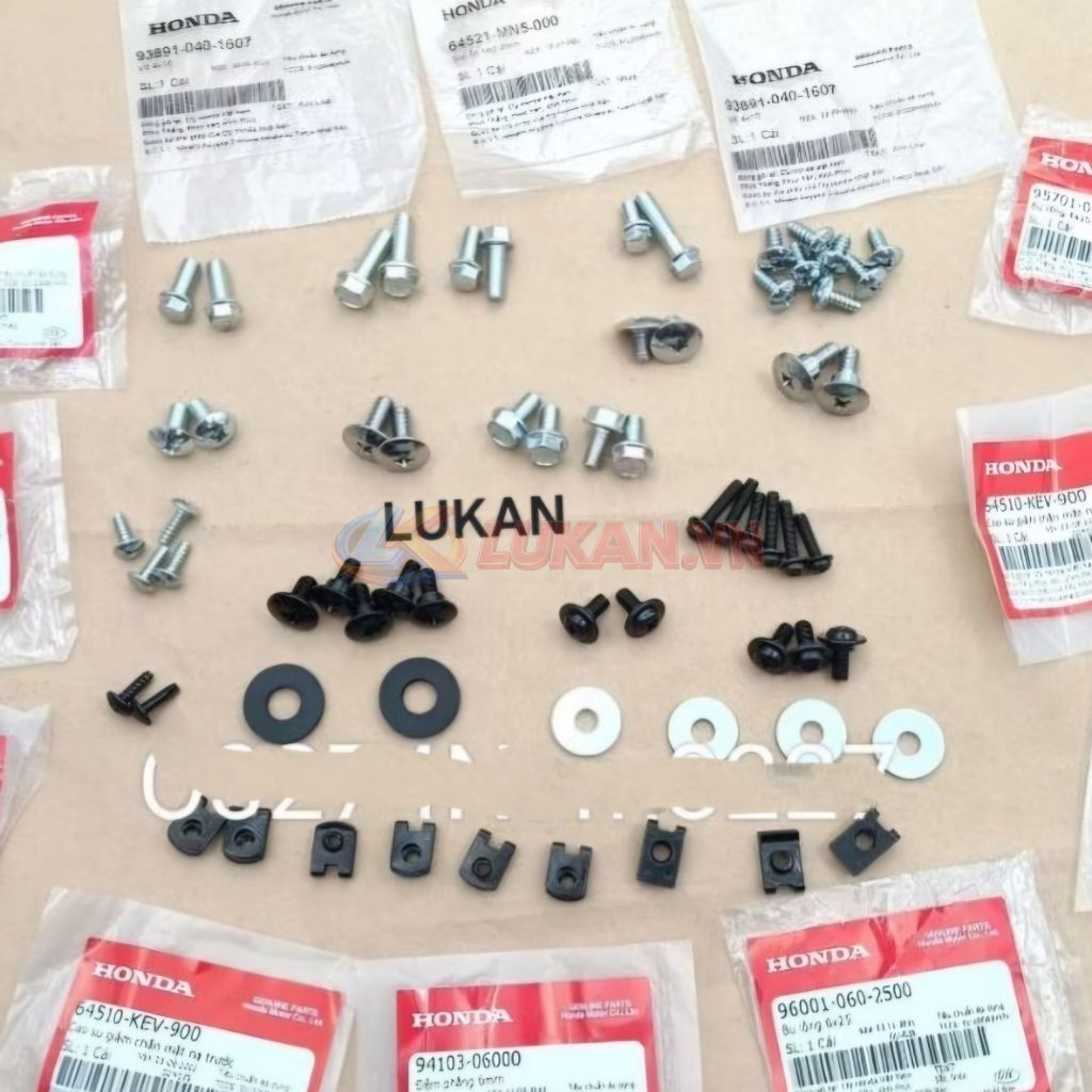 Bộ ốc vít, kẹp bắt nhựa dàn áo WAVE A, RS, S100, RSX 100... zin Honda - Ảnh 3