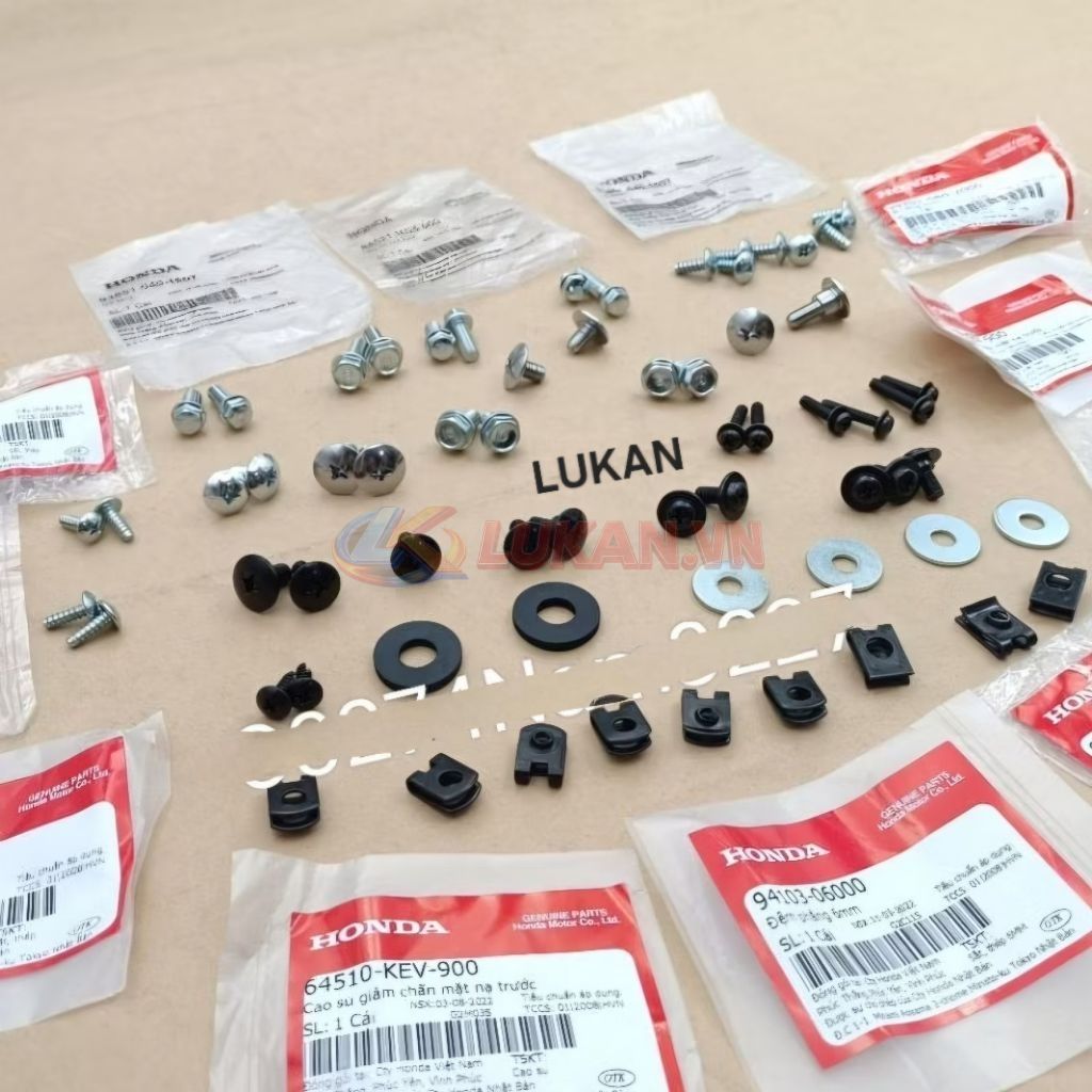 Bộ ốc vít, kẹp bắt nhựa dàn áo WAVE A, RS, S100, RSX 100... zin Honda - Ảnh 4
