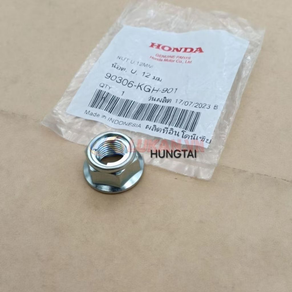 Ốc, tán đùm cốt bánh xe DREAM, WAVE... zin Honda Thái 12mm 90306-KGH-901 - Ảnh 4