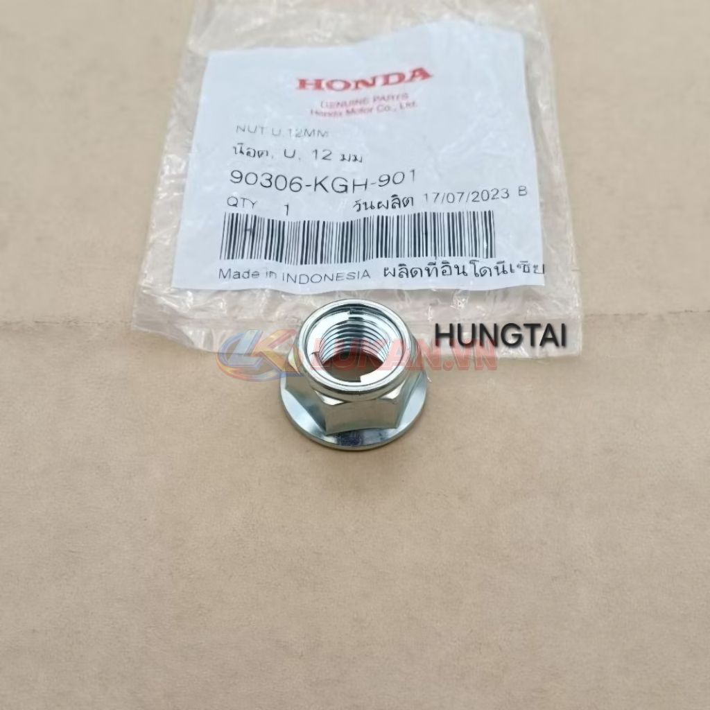 Ốc, tán đùm cốt bánh xe DREAM, WAVE... zin Honda Thái 12mm 90306-KGH-901 - Ảnh 2