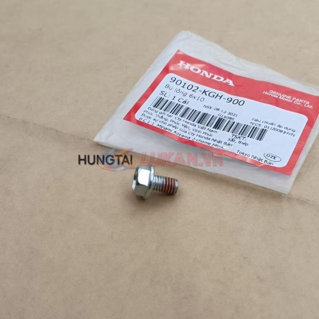 Ốc, bu lông 6x10 kẹp ống dây dầu phanh WAVE Thái, ZX, RS, S100, FUTURE.... zin 90102-KGH-900 - Ảnh 3