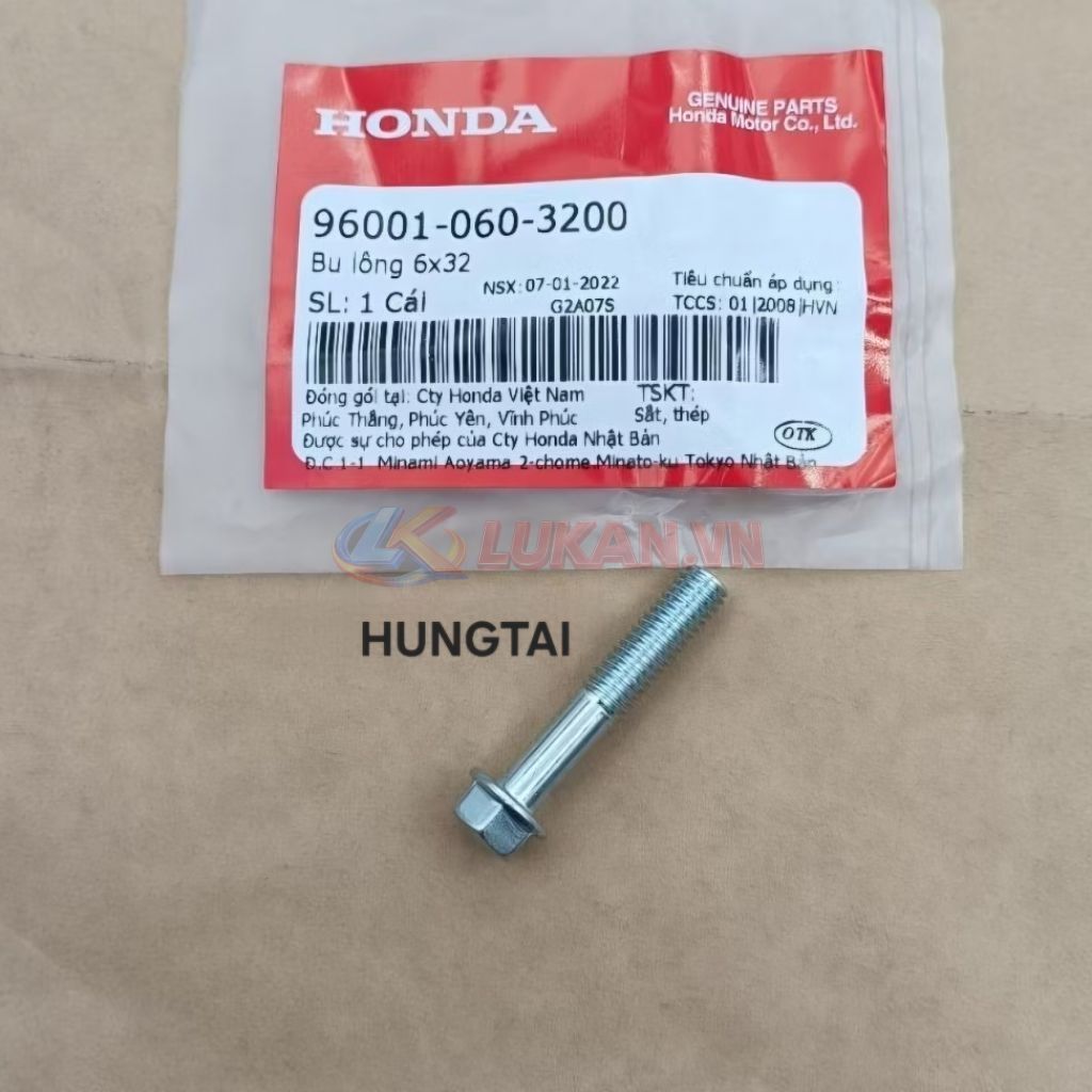 Ốc, bu lông 6x32 lốc máy, lửa điện DREAM, WAVE, FUTURE... zin Honda 96001-060-3200 - Ảnh 3