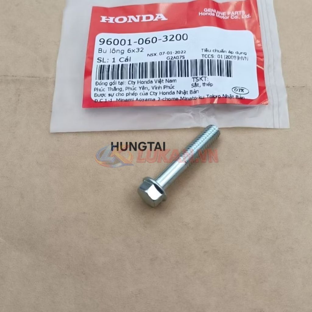 Ốc, bu lông 6x32 lốc máy, lửa điện DREAM, WAVE, FUTURE... zin Honda 96001-060-3200 - Ảnh 2