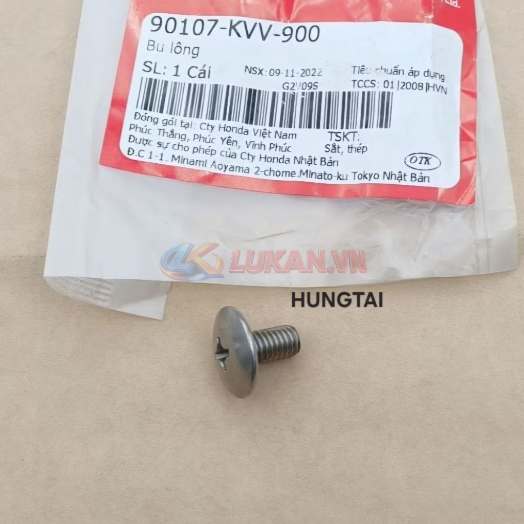 Ốc, vít vĩ che thân pô ống xã DREAM, WAVE, FUTURE... zin 90107-KVV-900 - Ảnh 4