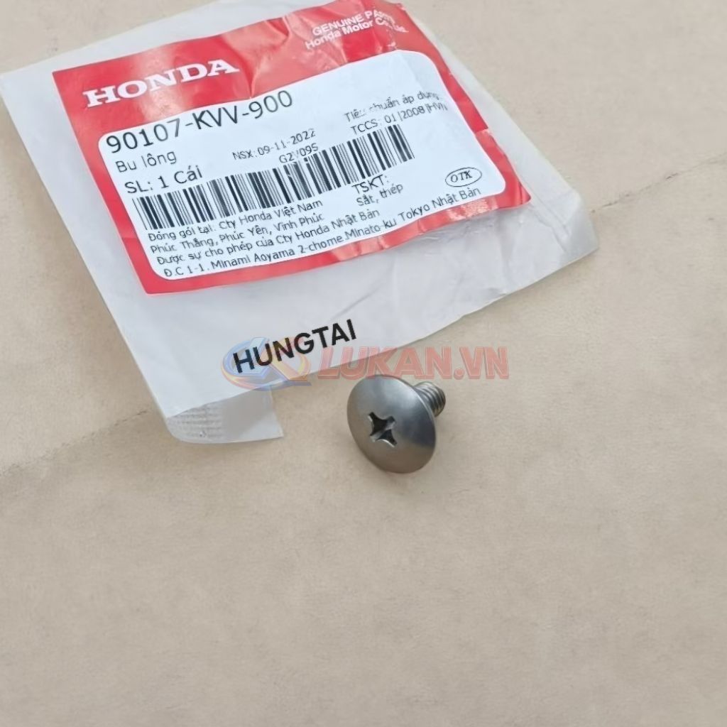 Ốc, vít vĩ che thân pô ống xã DREAM, WAVE, FUTURE... zin 90107-KVV-900 - Ảnh 3